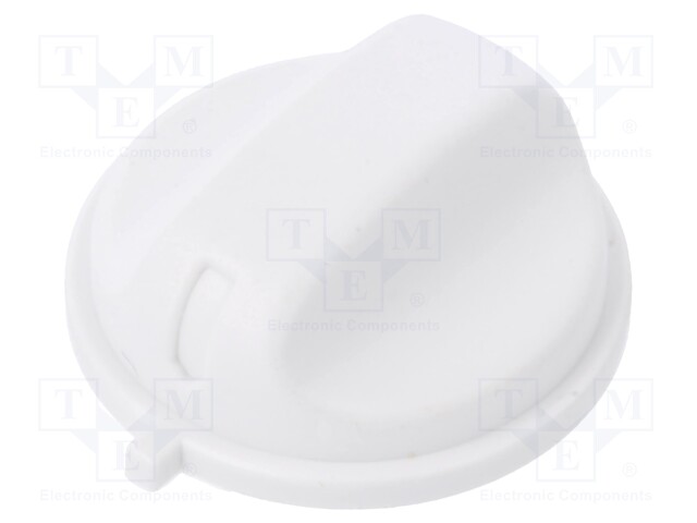 Knob; white; THERMO 80; Ø: 20mm; Flange dia: 22mm