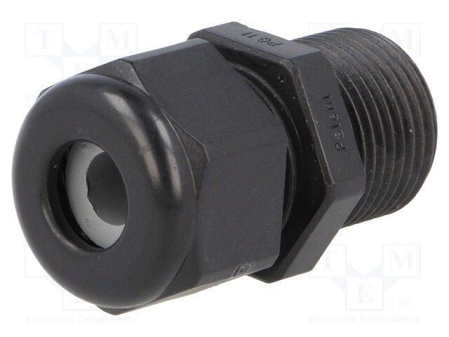 Cable gland; with long thread; PG11; IP68; Mat: polyamide; black