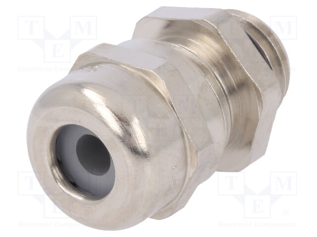 Cable gland; M12; IP68; Mat: brass; Body plating: nickel