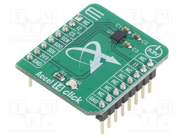 Click board; accelerometer; GPIO,SPI; IIS3DWB; 3.3VDC