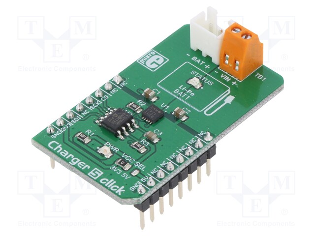 Click board; charger; SPI; MCP4161,MCP73113; 3.3/5VDC