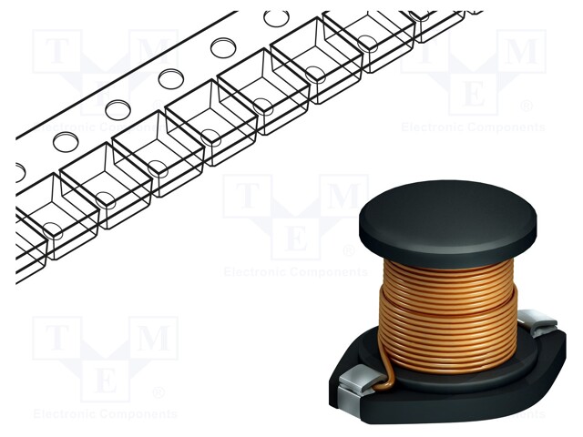 Inductor: ferrite; SMD; 100uH; 1.65A; 220mΩ; 13x9.55x8mm; ±20%