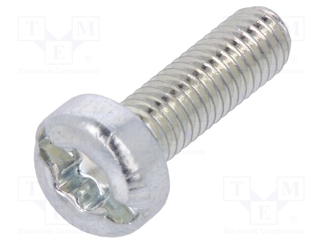 Screw; M3x10; Head: cheese head; Torx®,slotted; steel; zinc