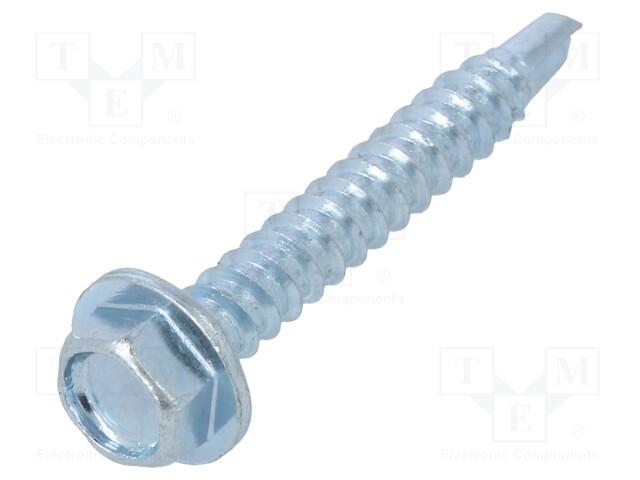 Screw; for metal; 3,5x25; Head: hexagonal; hardened steel; zinc