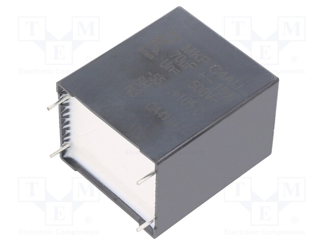 Capacitor: polypropylene; DC-Link; 70uF; ESR: 1.8mΩ; THT; ±10%