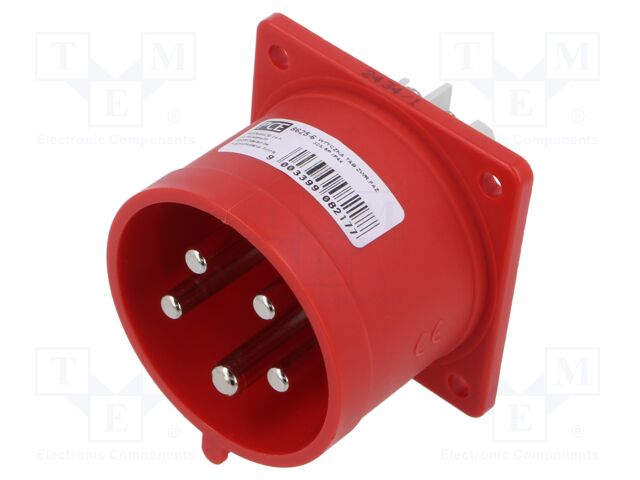 Connector: AC supply 3-phase; socket; male; 32A; 400VAC; IEC 60309