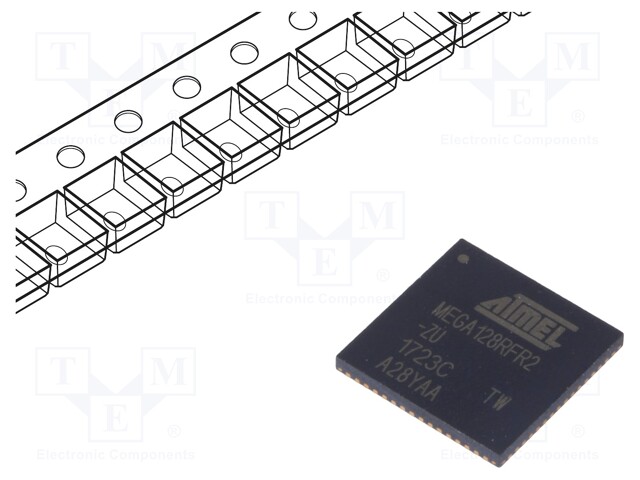 AVR microcontroller; EEPROM: 4kB; SRAM: 16kB; Flash: 128kB; VQFN64