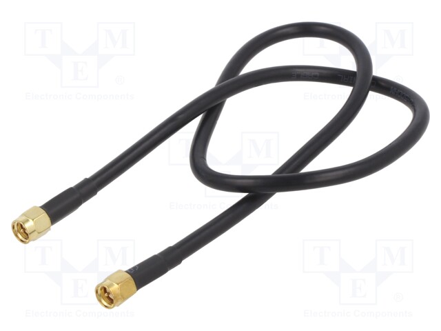 Cable; 50Ω; 0.5m; _both sides,SMA plug; black; straight