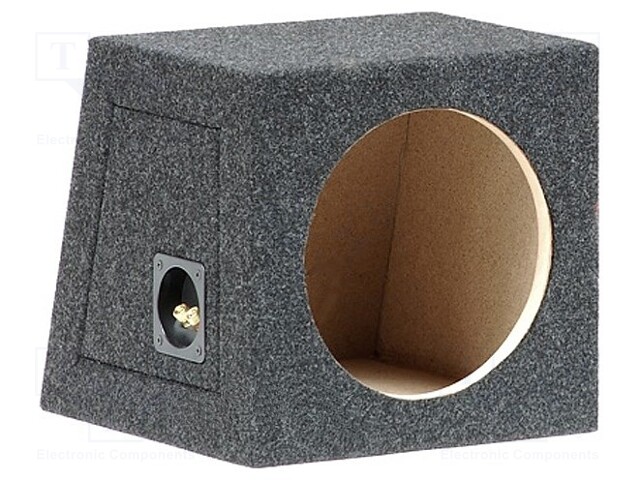 Car loudspeaker enclosure; MDF; black melange; textil; 20l; 250mm