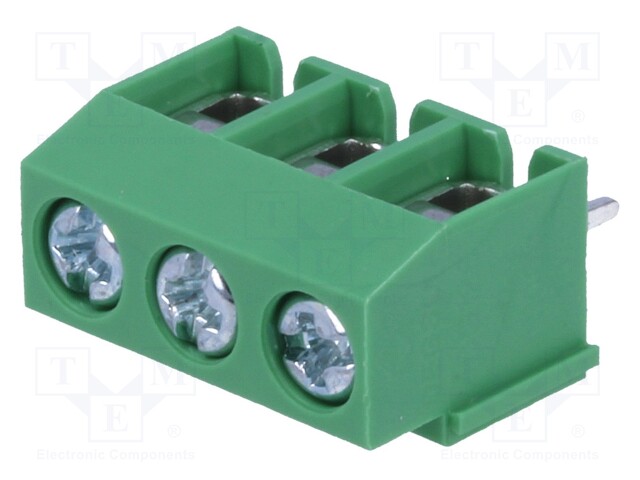 PCB terminal block; angled; 5mm; ways: 3; on PCBs; 0.5÷2.5mm2; 18A