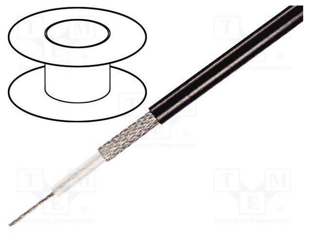 Wire: microphone cable; 1x0,35mm2; black; OFC,tinned; PVC; Ø5.2mm