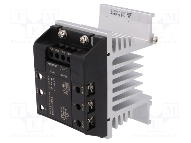 Relay: solid state; Ucntrl: 90÷240VAC; 15A; 24÷240VAC; 3-phase; DIN