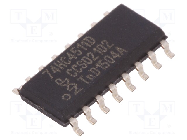 IC: digital; BCD to 7-segment,decoder; SMD; SO16; Series: HC