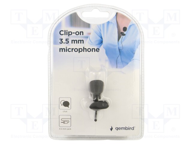 Microphone; black; Jack 3,5mm; Features: clip; -42dB; 20Hz÷16kHz