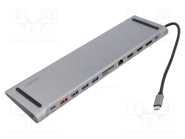 Hub USB; DisplayPort 1.0,HDMI 2.0,USB 3.2; aluminium; 0.15m