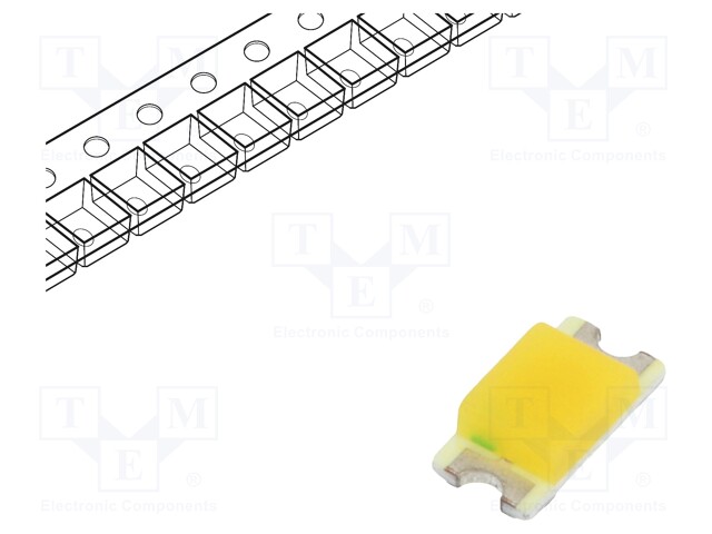 LED; SMD; 1206; white warm; 500÷700mcd; 2700-3300K; 140°; 20mA