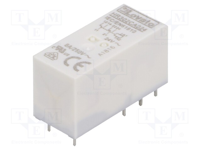 Relay: electromagnetic; DPDT; Ucoil: 24VAC; 8A/250VAC; 8A/30VDC; 8A