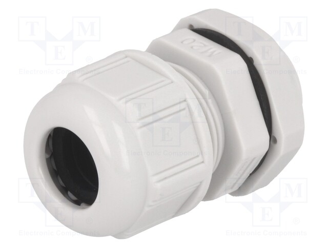 Cable gland; M20; IP68; Mat: polyamide; light grey; UL94V-2