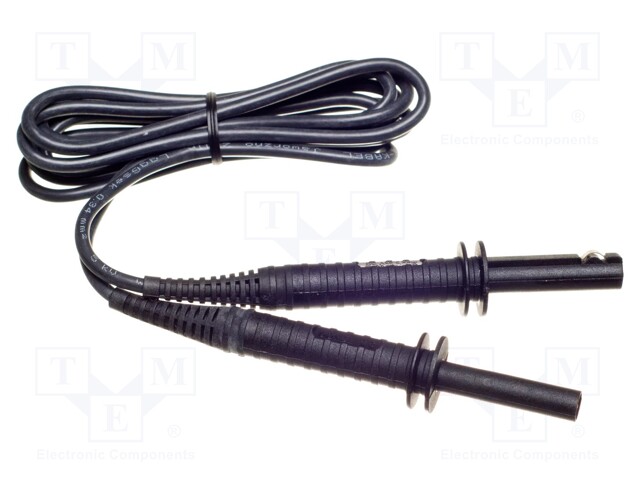 Test lead; banana plug-banana plug; shielded; Urated: 1kV; black