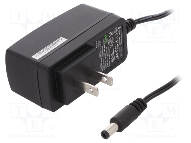 Power supply: switched-mode; 5VDC; 2A; Out: 5,5/2,1; 10W; Plug: USA