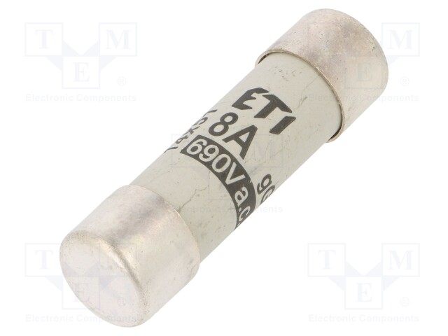 Fuse: fuse; gG; 8A; 690VAC; cylindrical,industrial; 14x51mm