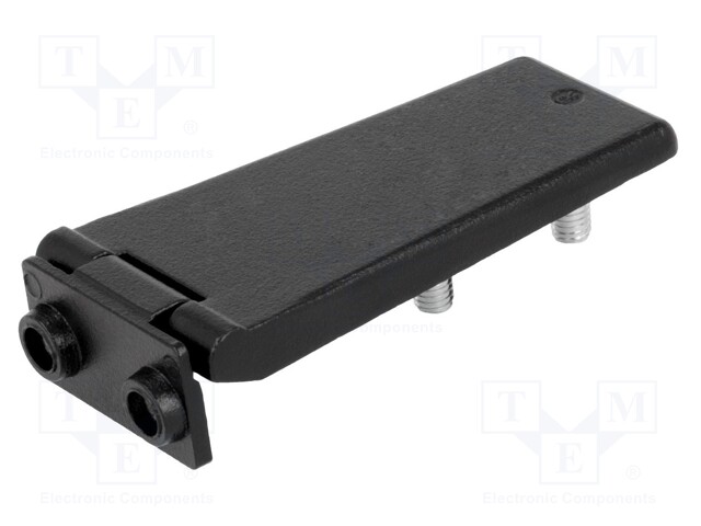 Hinge; L: 72mm; zinc and aluminium alloy; black; H: 33mm