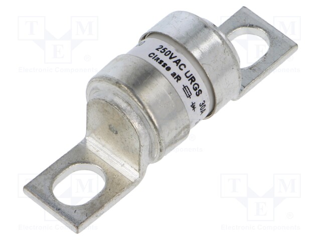 Fuse: fuse; aR; 30A; 250VAC; ceramic,industrial; 17x27mm