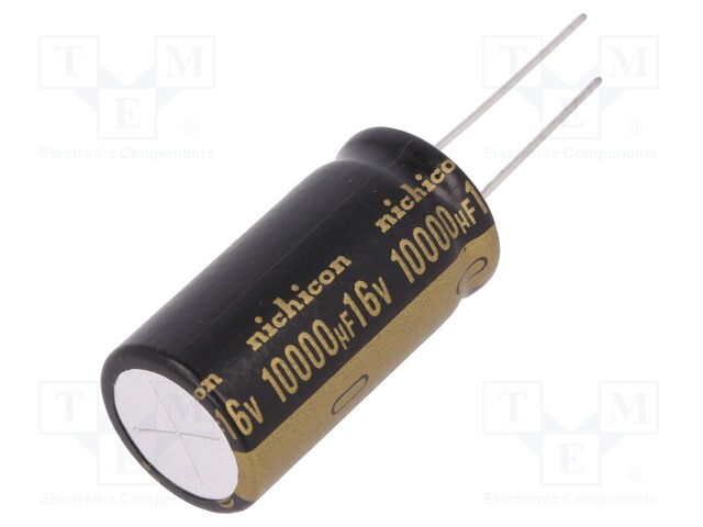 Capacitor: electrolytic; THT; 10000uF; 16VDC; Ø18x35.5mm; ±20%