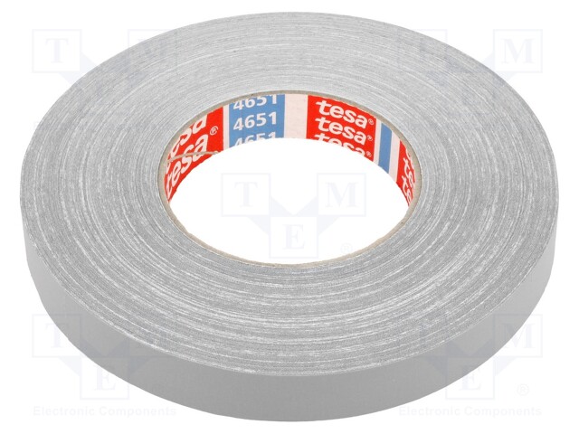 Tape: duct; W: 19mm; L: 50m; D: 310um; grey; natural rubber; max.130°C