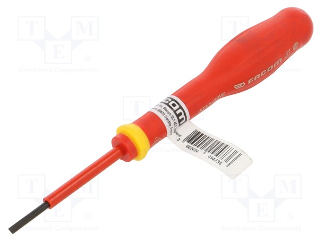 Screwdriver; insulated; slot; 2,5x0,4mm; Blade length: 50mm; 1kVAC