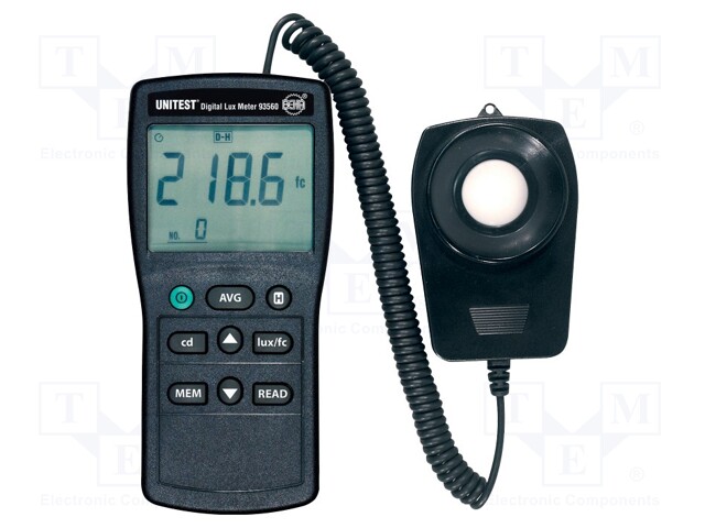 Meter: light meter; LCD; 50/500/50k/200klx; 73x160x36mm