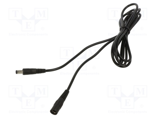 Cable; DC 5,5/2,5 plug,DC 5,5/2,5 socket; straight; 0.5mm2; 5m