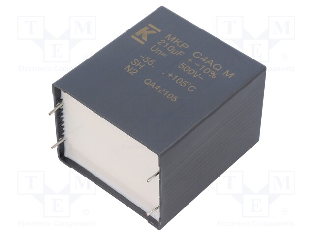 Capacitor: polypropylene; DC-Link; 210uF; ESR: 1.6mΩ; THT; ±10%