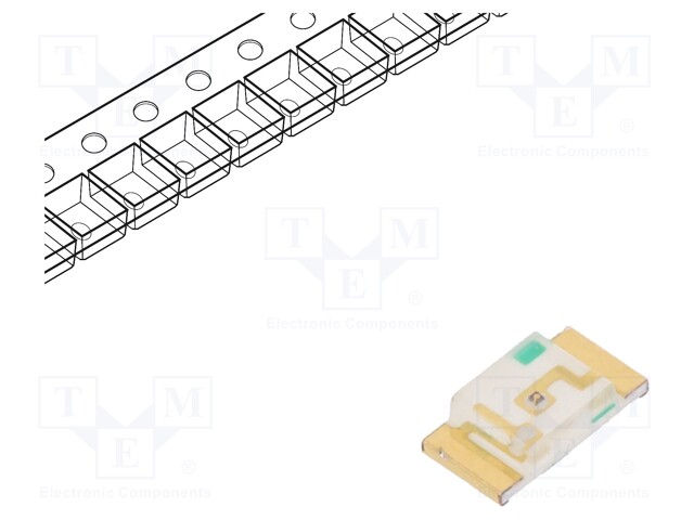 LED; SMD; 1206; yellow; 80÷150mcd; 3.2x1.6x0.75mm; 120°; 2÷2.5V