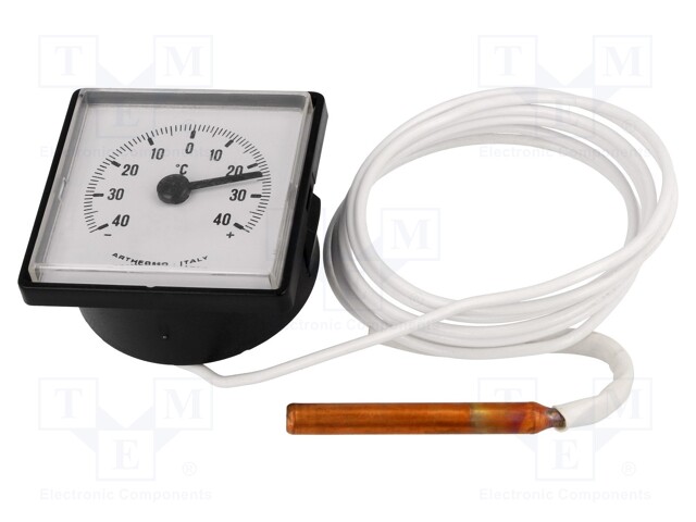 Sensor: thermometer with capillary; Body dim: Ø52x22mm; max.40°C