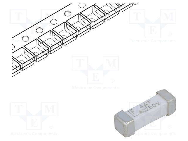 Fuse: fuse; time-lag; 4A; 250VAC; SMD; ceramic; 10,1x3,1x3,25mm