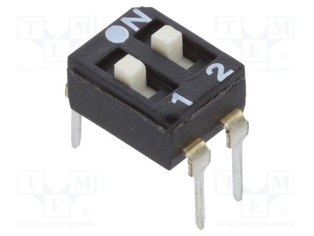 Switch: DIP-SWITCH; Poles number: 2; OFF-ON; 0.025A/24VDC; Pos: 2