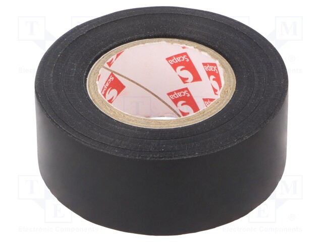 Tape: electrical insulating; W: 25mm; L: 20m; Thk: 0.13mm; black