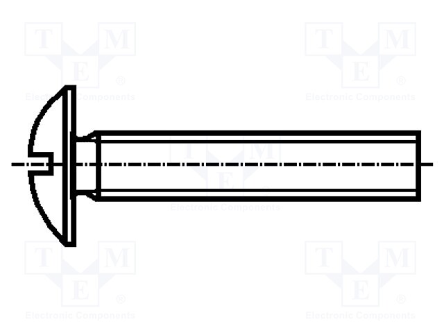 Screw; M5x30; Head: button; slotted; plastic; Strength cl: 6.6