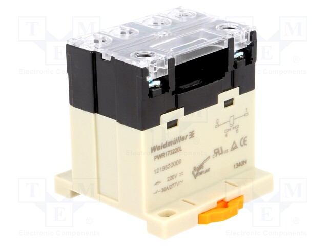 Relay: electromagnetic; SPST-NO; 220VDC; 30A; max.277VAC; 1.9W