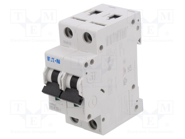 Circuit breaker; 230/400VAC; Inom: 13A; Poles: 2; DIN; Charact: K