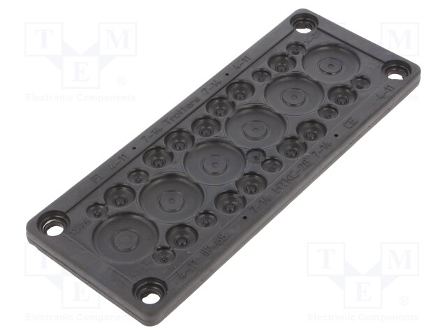 Multigate grommet; TPE (thermoplastic elastomer); black; IP65