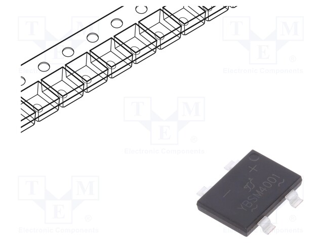 Single-phase bridge rectifier; Urmax: 100V; If: 4A; Ifsm: 120A