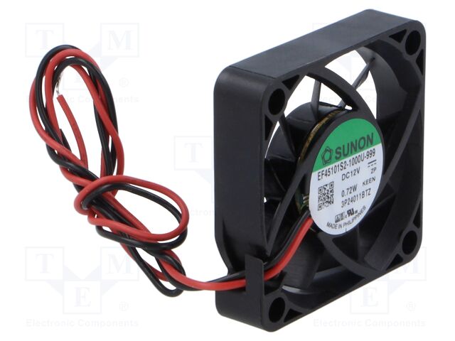 Fan: DC; axial; 12VDC; 45x45x10mm; 13.93m3/h; 29.3dBA; Len: 3m; 26AWG