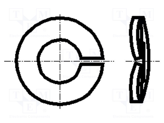 Washer; wave,spring; M12; D=21.1mm; h=3.35mm; spring steel; BN: 771