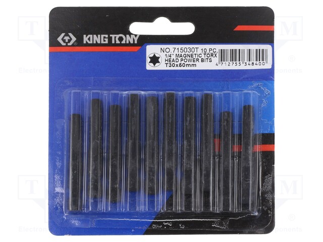 Screwdriver bit; Torx®; TX30; Overall len: 50mm