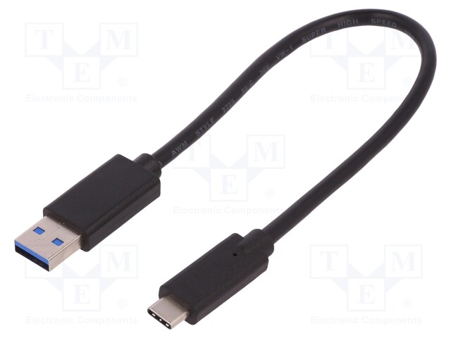 Cable; USB 3.0,USB 3.1; USB A plug,USB C plug; 250mm