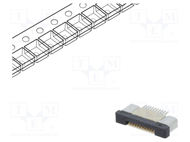 Connector: FFC (FPC); horizontal; PIN: 10; ZIF; SMT; 500mA; tinned