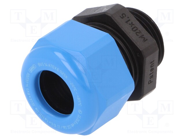 Cable gland; M20; IP68; Mat: polyamide; black-blue