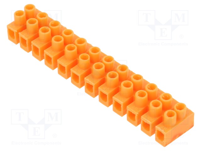 Terminal block; screw terminal; 2.5mm2; 230V; ways: 12; orange